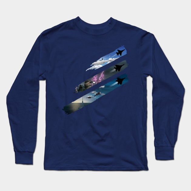 Ace Combat 7: Three Strikes Long Sleeve T-Shirt by patrickkingart